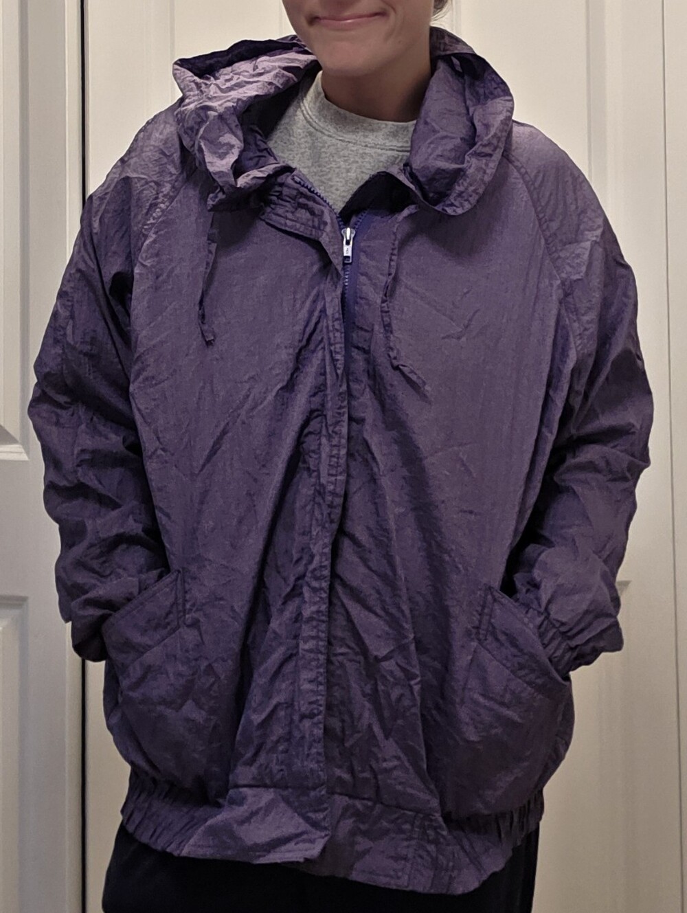 Vintage 80s 90s Totes Purple Nylon Rain Jacket L